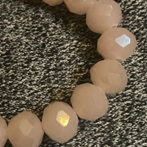 Rose quartz faceted beaded necklace